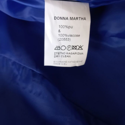 Blue leather fitted jacket like new, size L