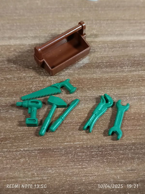 Playmobil toolbox with tools like new