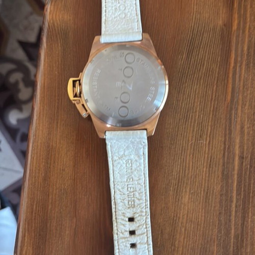 Oozoo Steel watch like new, men's, white and gold