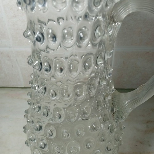 Vintage Hobnail glass pitcher like new with embossed design