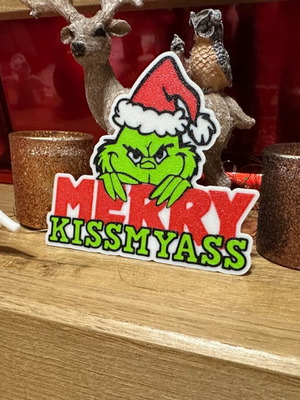 Grinch Merry Kissmyass Christmas ornament new