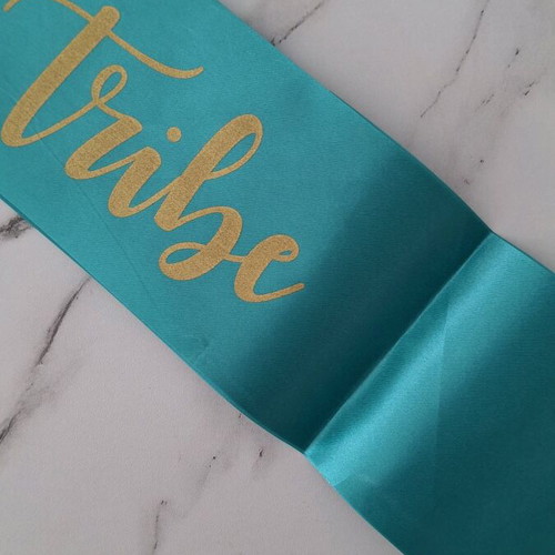 Bachelorette sashes turquoise and white for bride, new, set of 6