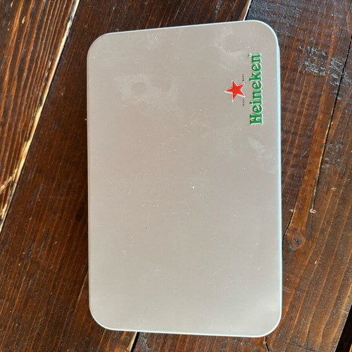 Heineken Poker Set like new with 2 decks and 50 chips in metal box