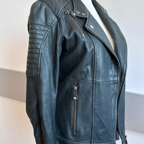 BMW Motorrad leather women biker jacket like new graphite dark gray