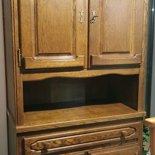 Sideboard used, 2 pieces solid wood, purchased in Germany