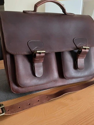 Ruitertassen Scholar Pro II leather shoulder bag refurbished brown