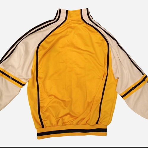 Adidas vintage track jacket used, yellow and white with removable sleeves