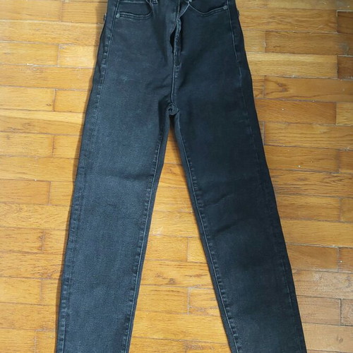 High waist mom slim fit Stradivarius jeans size 34 like new, gray-black