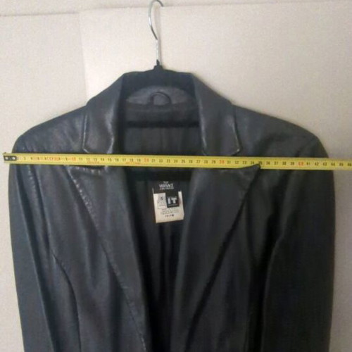 Gianni Versace vintage women's leather coat, black lamb nappa
