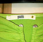  Μπλούζα στράπλες Ysatis με κουφόπιετα και κρεμαστό, σε λαχανί χρώμα Medium