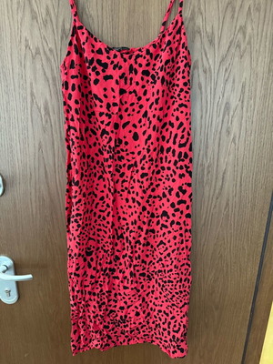 Nobody’s Child red leopard slip dress like new, adjustable straps