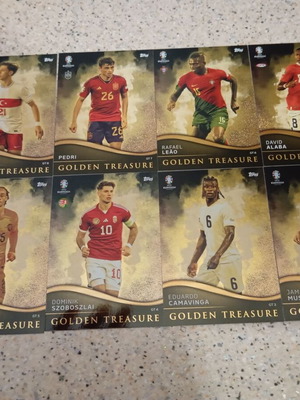 Golden Treasure Euro 2024 football cards, new, set of 8