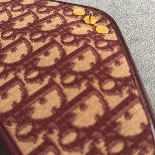 Christian Dior Diorissimo vintage envelope clutch bag, burgundy and beige