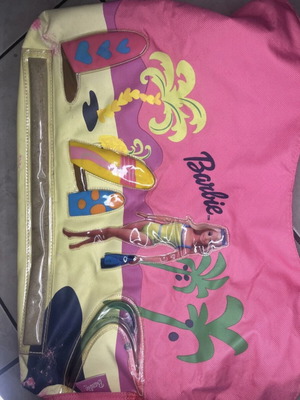 Vintage Barbie beach bag with 3D retro designs, like new