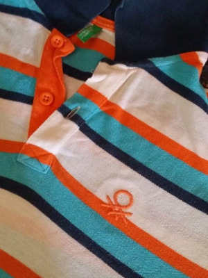 Benetton striped short-sleeve polo for boys used, size 3XL