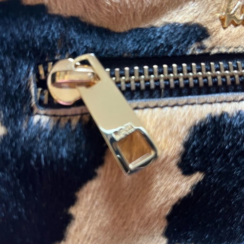 Kem leather crossbody bag used with animal print effect