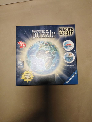 Puzzle night light used, 72 pieces globe