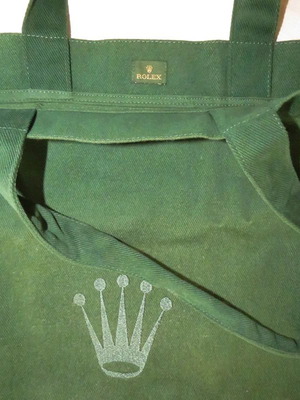 Rolex Green Canvas Tote Bag Shoulder New