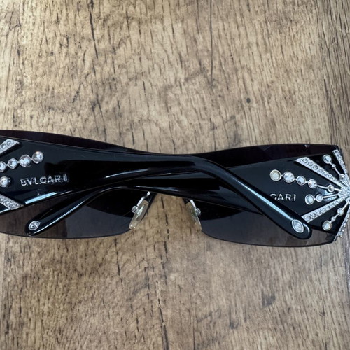 Bvlgari vintage designer sunglasses used with rhinestone detailing