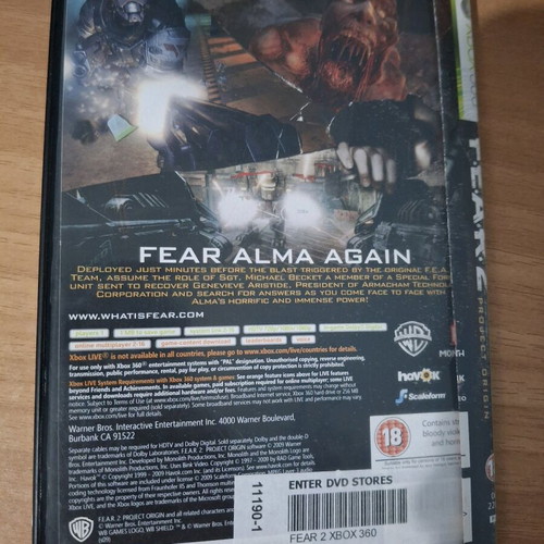 Fear 2 Xbox 360 used with scratches