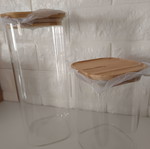 Tupperware Crystal Bamboo Food Storage Containers 1.9 & 1.1 L