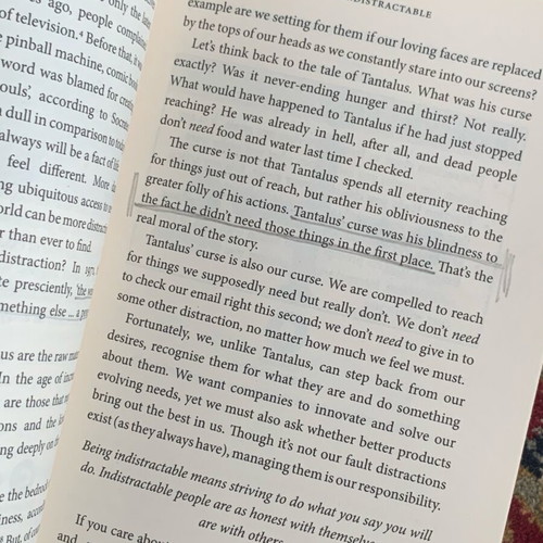 In Distractable book used with highlighted passages