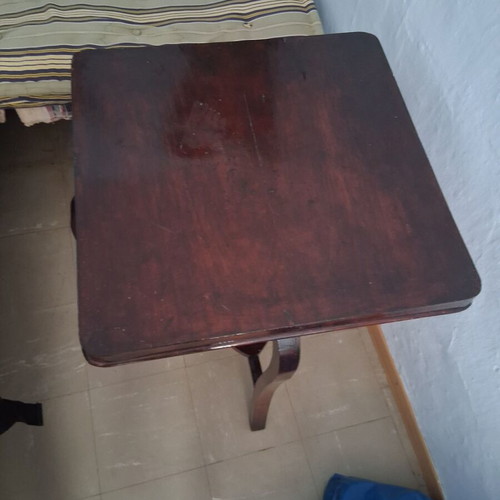 Wooden vintage dining set used, table with 5 chairs, buffet, coffee table