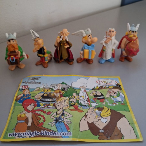 Magic Kinder Asterix figures used, set of 6, comics collection