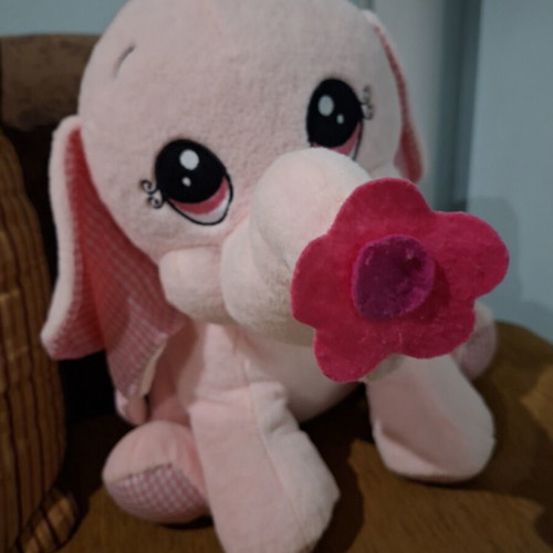 Plush elephant 50 cm pink like new, gift decoration