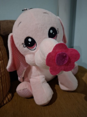 Plush elephant 50 cm pink like new, gift decoration