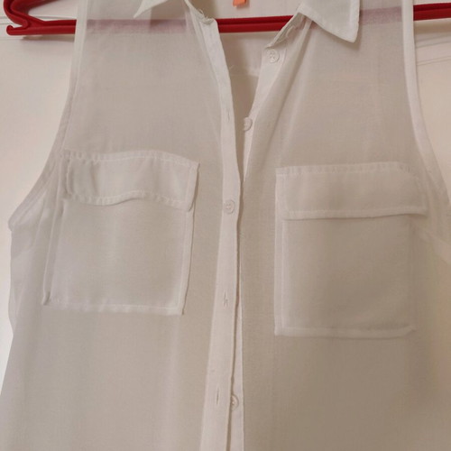 Bershka shirt transparent and airy like new, white, size S