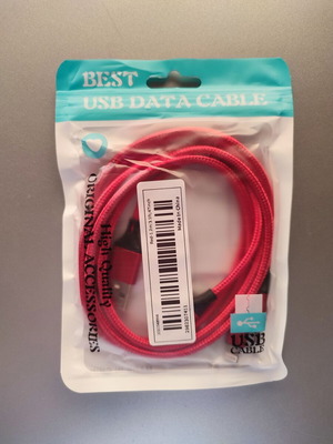 Multi Port 3-in-1 charging cable red new with fabric coating