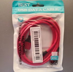 Multi Port 3-in-1 charging cable red new with fabric coating