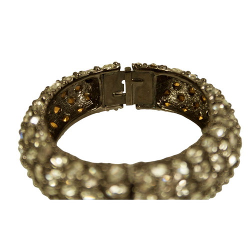 Kenneth Jay Lane women's crystal rhinestone bracelet used, silver