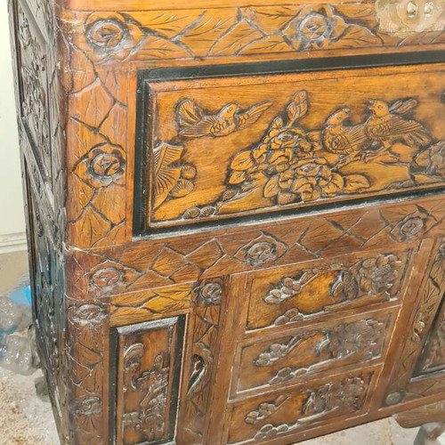 Bar furniture used handmade carved with storage space