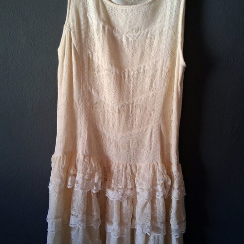 Vero Moda mini women's dress with lace like new, beige