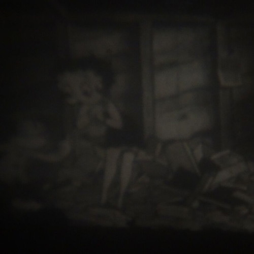 9.5mm film used, silent, Betty Boop cartoon "I Heard"