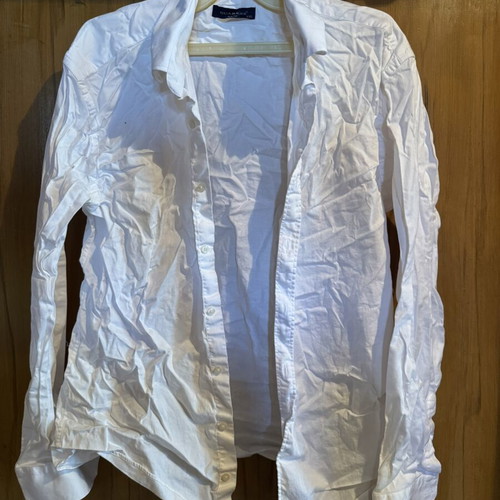 Cotton button shirt Guaress slim fit used, white, XXL