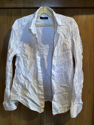 Cotton button shirt Guaress slim fit used, white, XXL