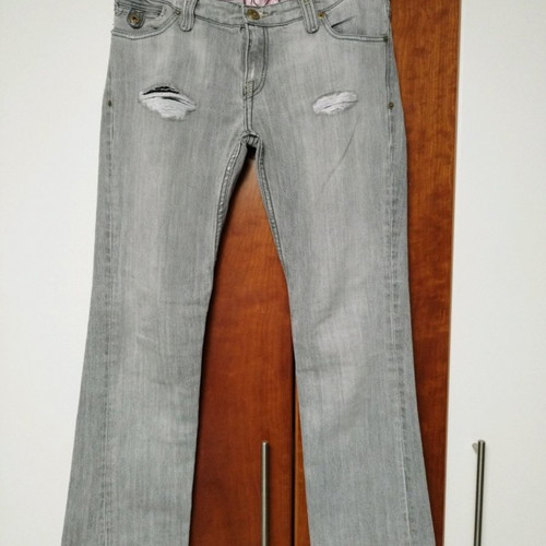 Bershka women's jeans used, bootcut, grey, size 40