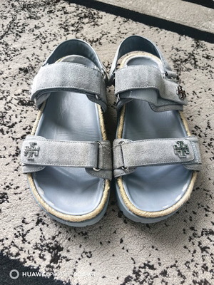 Tory Burch σανδάλια μεταχειρισμένα, νούμερο 37-38, γκρι και μπλε