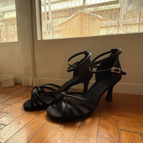 Latin shoes black, 7.5 cm heel, like new, size 38
