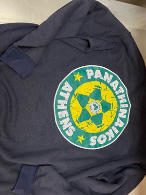 Panathinaikos sweatshirt jersey used, size large with print