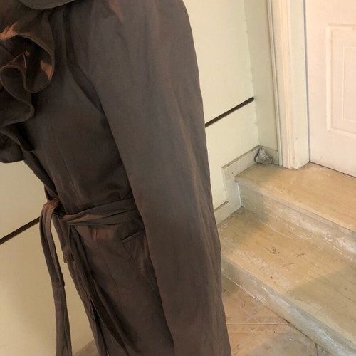 Women's linen trench coat like new, Italian with belt