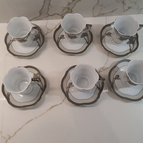 Hi Luxe Japan coffee cups set of 6 like new