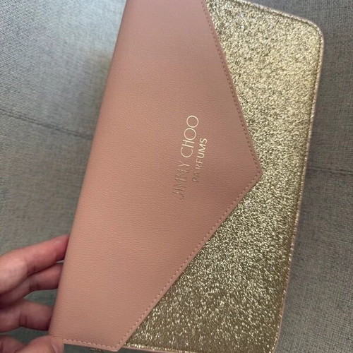 Jimmy Choo clutch bag new, pink and gold