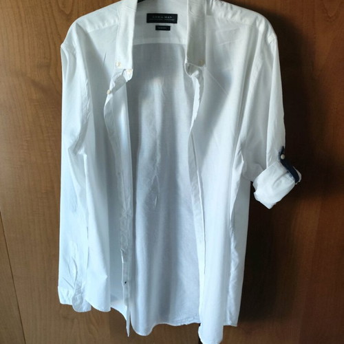 Zara man slim fit white shirt like new, size XL