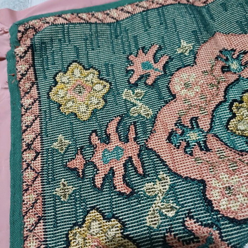 Handmade table runner like new with velvet and gold finishes 1×45