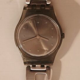 Swatch Lady Silver Cobbles LM119 watch used, needs batteries