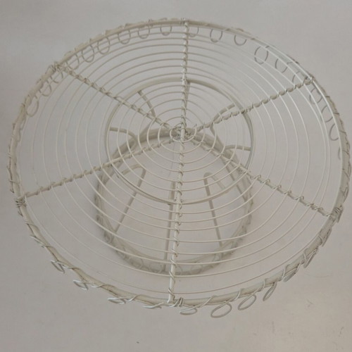 Vintage Metal Footed Wire Cake Stand Cream Ivory